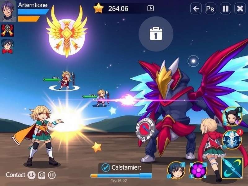 Sky Saviors Odyssey battle scene with special effects